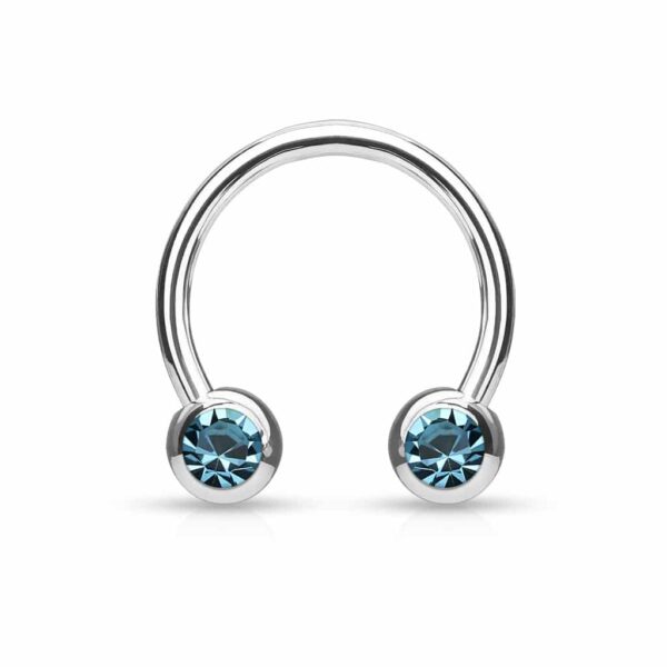 Circular barbell met balletjes met zichbaar kristal in verschillende kleuren - Afbeelding 10