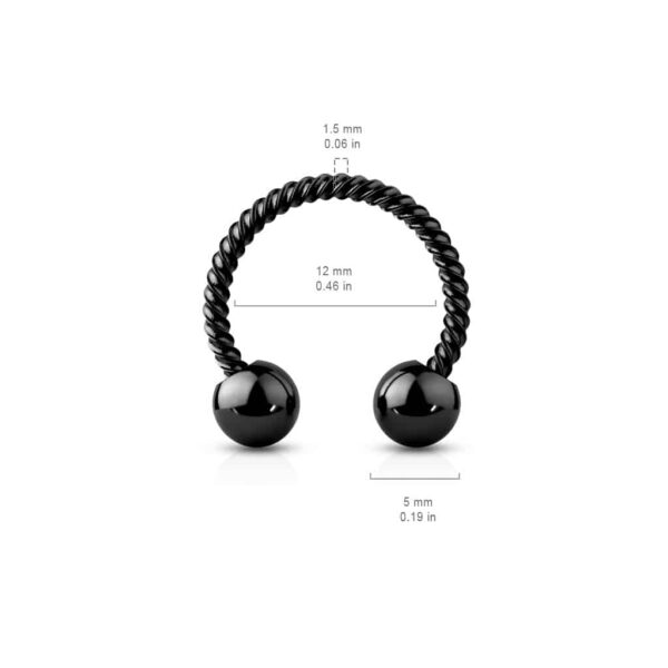 Circular barbell met twister motief en balletjes - Afbeelding 4