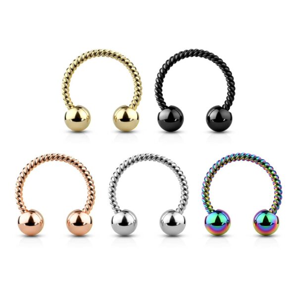 Circular barbell met twister motief en balletjes - Afbeelding 5