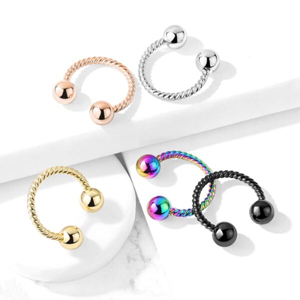 Circular barbell met twister motief en balletjes - Afbeelding 7