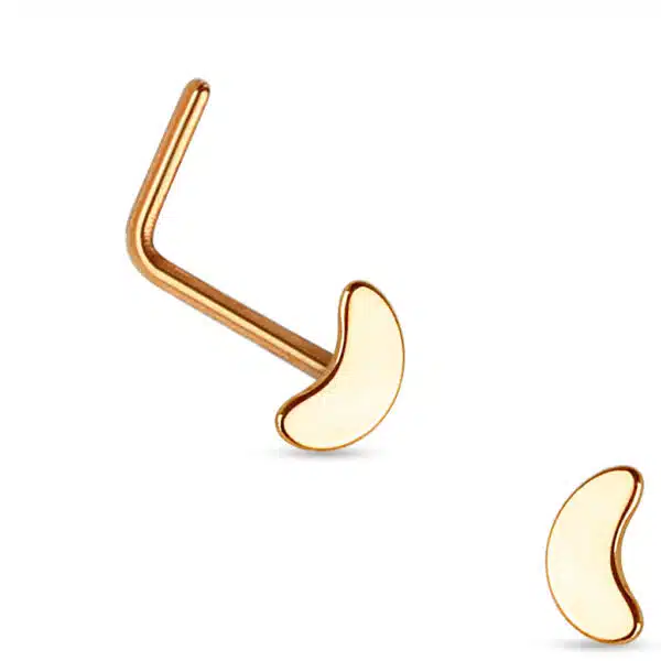 Neus stud piercing met halve maan in verschillende kleuren - Afbeelding 3