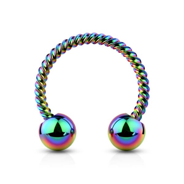 Circular barbell met twister motief en balletjes - Afbeelding 16
