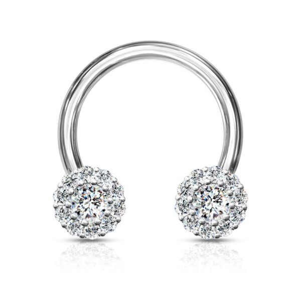 Circular barbell met heldere CZ steentjes - Afbeelding 6