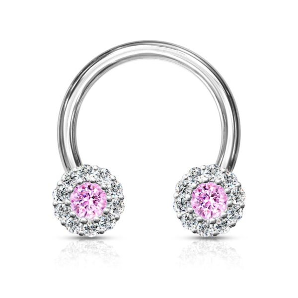 Circular barbell met heldere CZ steentjes - Afbeelding 7