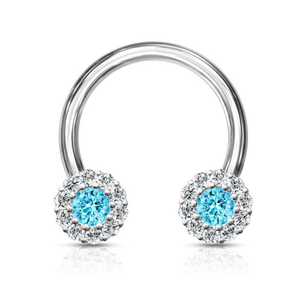Circular barbell met heldere CZ steentjes - Afbeelding 8