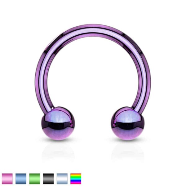 Circular barbell met titanium coating in verschillende kleuren