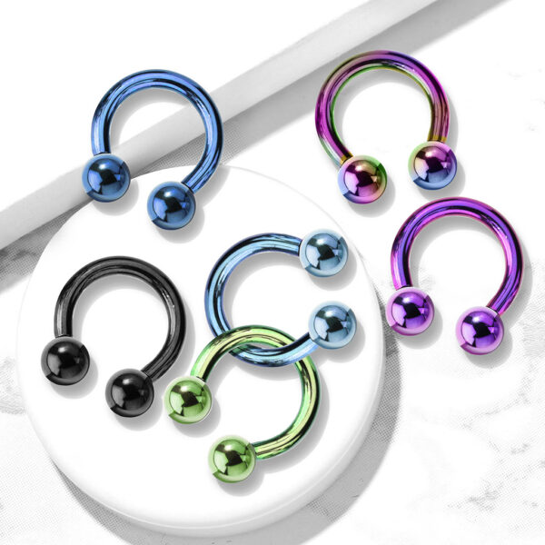 Circular barbell met titanium coating in verschillende kleuren - Afbeelding 2
