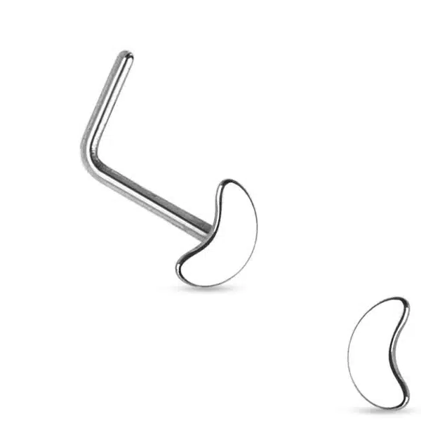 Neus stud piercing met halve maan in verschillende kleuren - Afbeelding 4