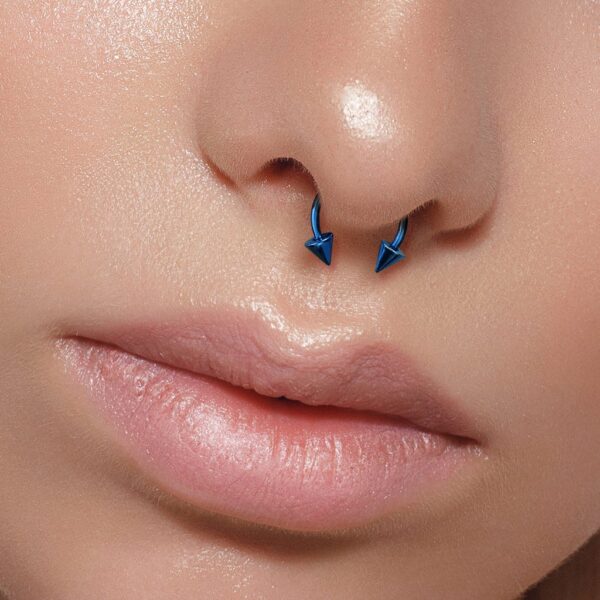 Circular barbell met spikes en titanium coating in verschillende kleuren - Afbeelding 3