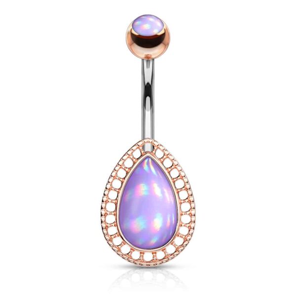 Navelpiercing met druppel steen in verschillende kleuren - Afbeelding 5