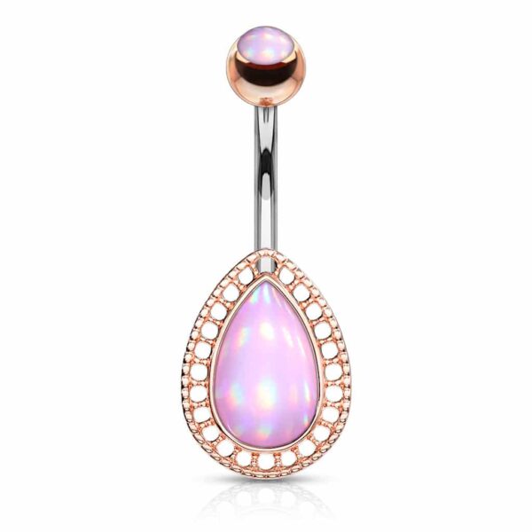 Navelpiercing met druppel steen in verschillende kleuren - Afbeelding 6