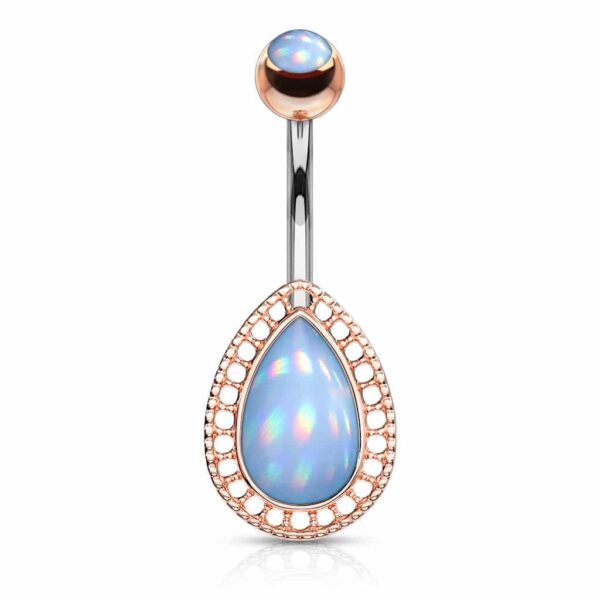 Navelpiercing met druppel steen in verschillende kleuren - Afbeelding 7