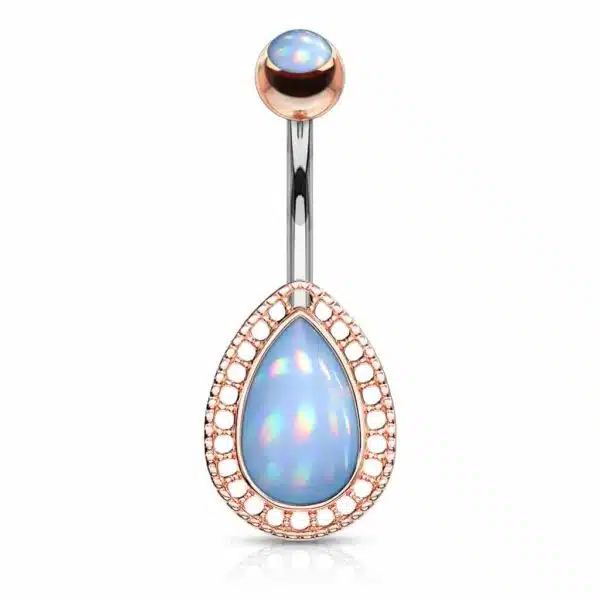 Navelpiercing met druppel steen in verschillende kleuren - Afbeelding 7