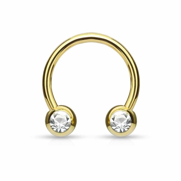 Circular barbell met balletjes met steentje en titanium coating in verschillende kleuren - Afbeelding 7