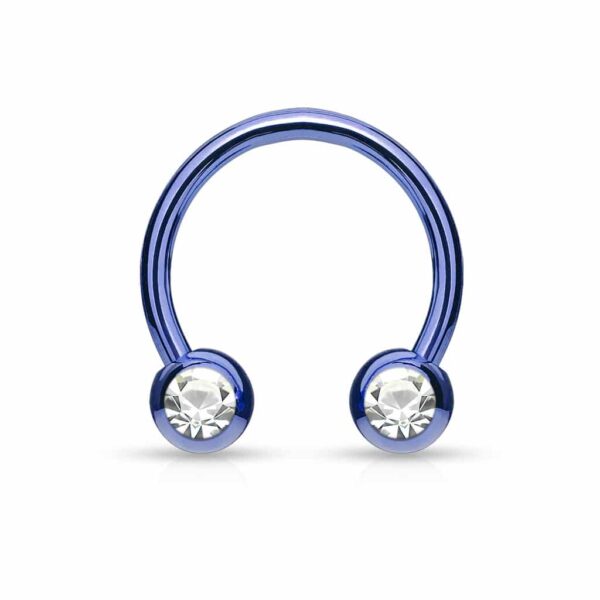 Circular barbell met balletjes met steentje en titanium coating in verschillende kleuren - Afbeelding 12