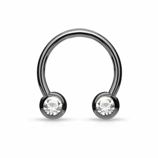 Circular barbell met balletjes met steentje en titanium coating in verschillende kleuren - Afbeelding 15