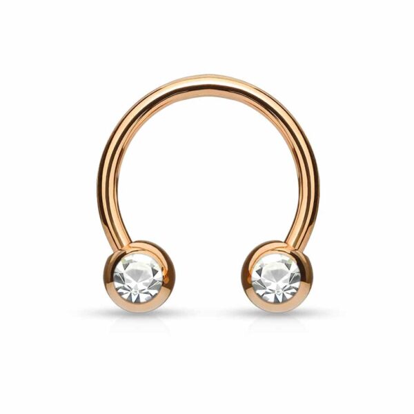 Circular barbell met balletjes met steentje en titanium coating in verschillende kleuren - Afbeelding 16