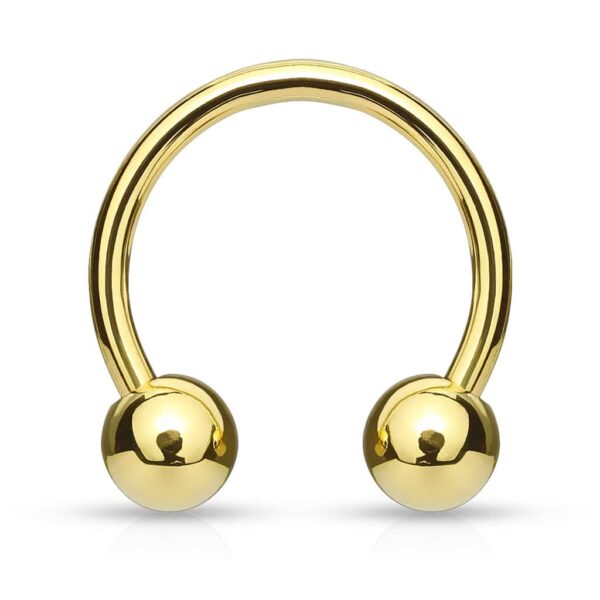 Circular barbell van chirurgisch staal met goudkleurig verguld