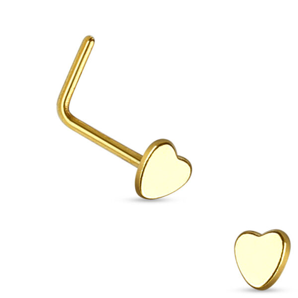 Neus stud piercing met hartje in verschillende kleuren - Afbeelding 2