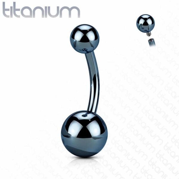 Titanium navelpiercing met intern schroefdraad in verschillende kleuren - Afbeelding 5