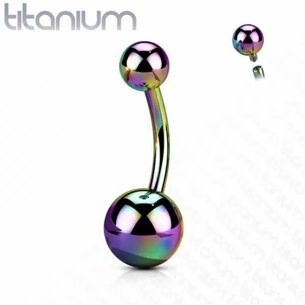 Titanium navelpiercing met intern schroefdraad in verschillende kleuren - Afbeelding 10
