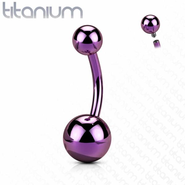 Titanium navelpiercing met intern schroefdraad in verschillende kleuren - Afbeelding 11