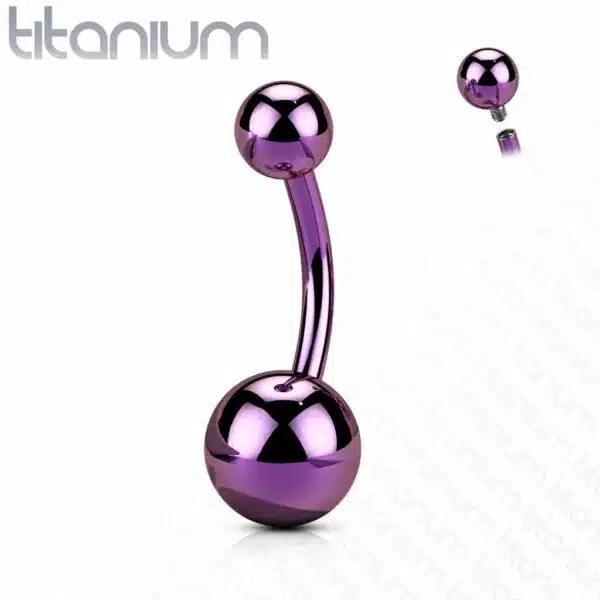 Titanium navelpiercing met intern schroefdraad in verschillende kleuren - Afbeelding 11