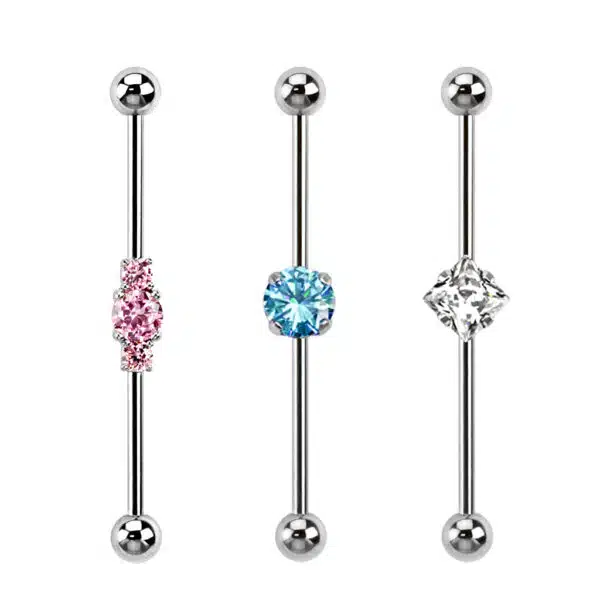 Industrial barbell met 3 stenen - Afbeelding 3