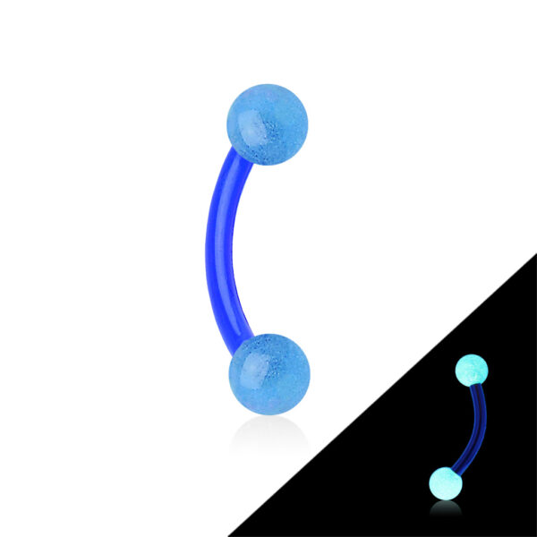 Flexibele gebogen barbell met glow in the dark balletjes in verschillende kleuren - Afbeelding 3