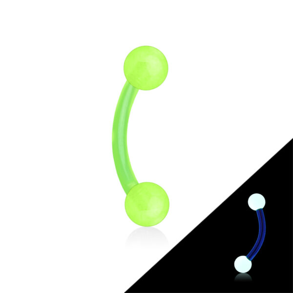 Flexibele gebogen barbell met glow in the dark balletjes in verschillende kleuren - Afbeelding 4