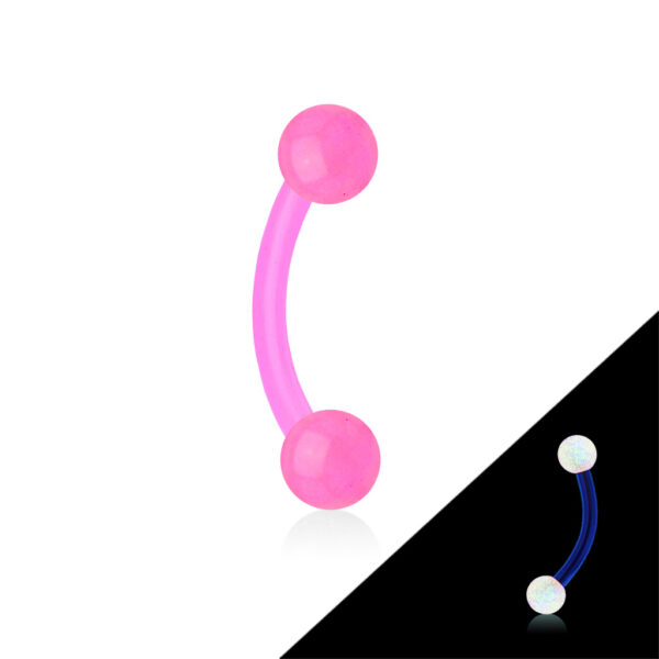 Flexibele gebogen barbell met glow in the dark balletjes in verschillende kleuren - Afbeelding 5