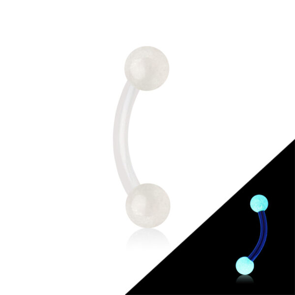 Flexibele gebogen barbell met glow in the dark balletjes in verschillende kleuren - Afbeelding 6
