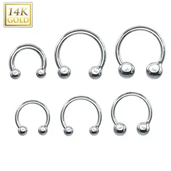 14Kt. Gouden Circular barbell - Afbeelding 5
