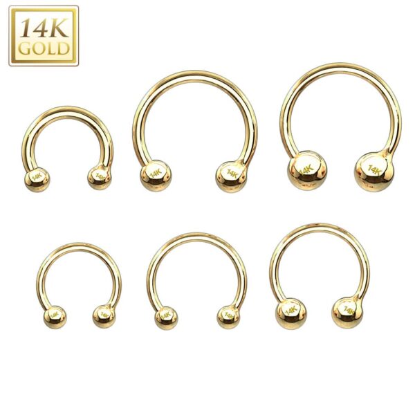 14Kt. Gouden Circular barbell - Afbeelding 3