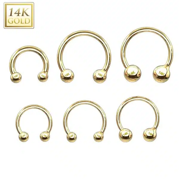 14Kt. Gouden Circular barbell - Afbeelding 3
