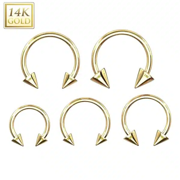 14Kt. Gouden Circular barbell - Afbeelding 4
