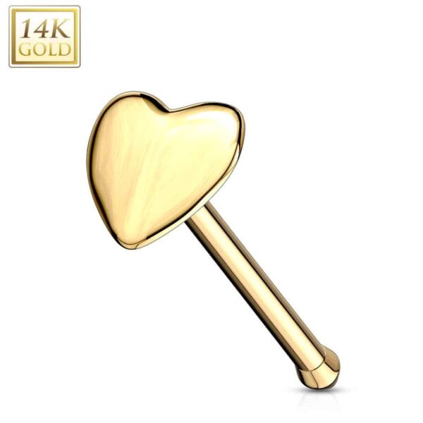 14 Kt. neusstud piercing met hartje