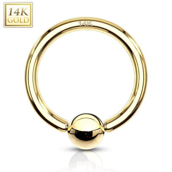14Kt. gouden ball closure ring