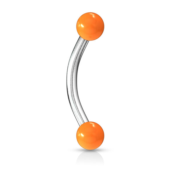 Gebogen barbell met acryl balletjes in verschillende kleuren - Afbeelding 17
