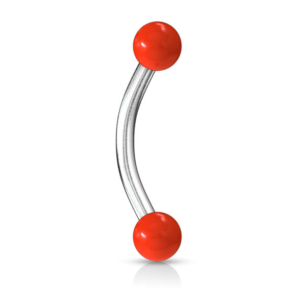 Gebogen barbell met acryl balletjes in verschillende kleuren - Afbeelding 19