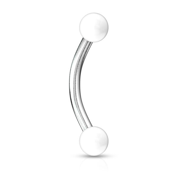 Gebogen barbell met acryl balletjes in verschillende kleuren - Afbeelding 20