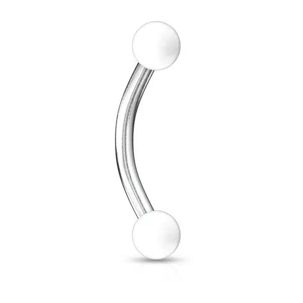 Gebogen barbell met acryl balletjes in verschillende kleuren - Afbeelding 20