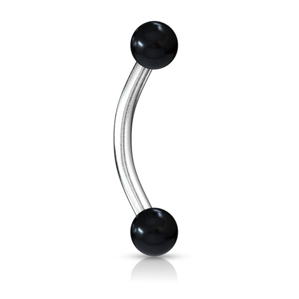 Gebogen barbell met acryl balletjes in verschillende kleuren - Afbeelding 16