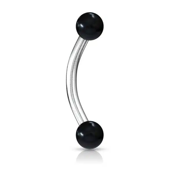 Gebogen barbell met acryl balletjes in verschillende kleuren - Afbeelding 16