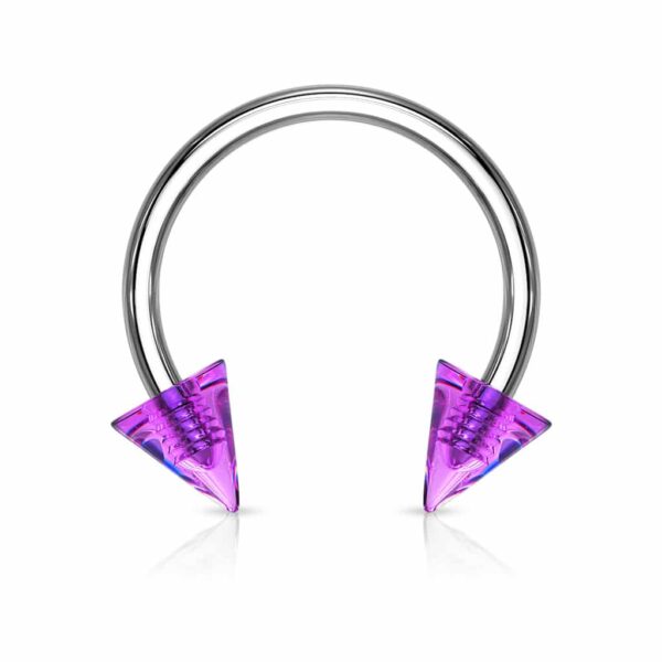 Circular barbel met gekleurde spikes van acryl - Afbeelding 2