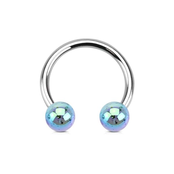 Circular barbell met gekleurde Aurora Borealis balletjes - Afbeelding 7