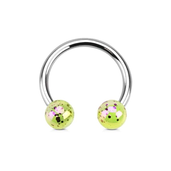 Circular barbell met gekleurde Aurora Borealis balletjes - Afbeelding 11