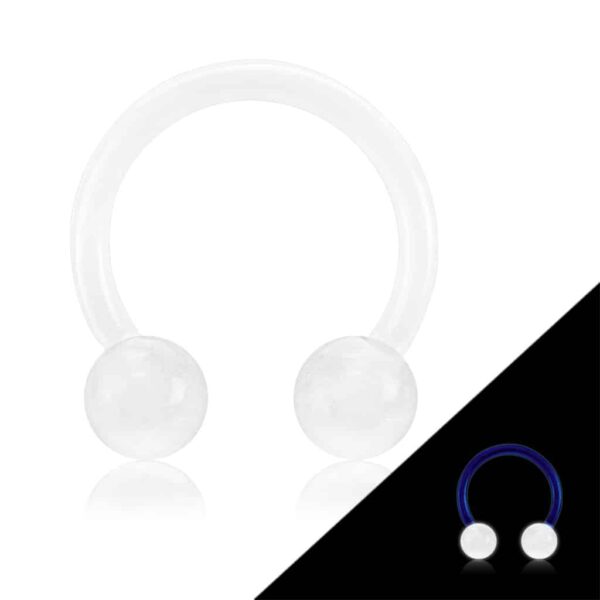 Circular barbell van acryl met glow in the dark balletjes - Afbeelding 9