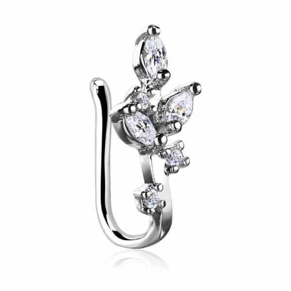 Neppe neus piercing met heldere steentjes