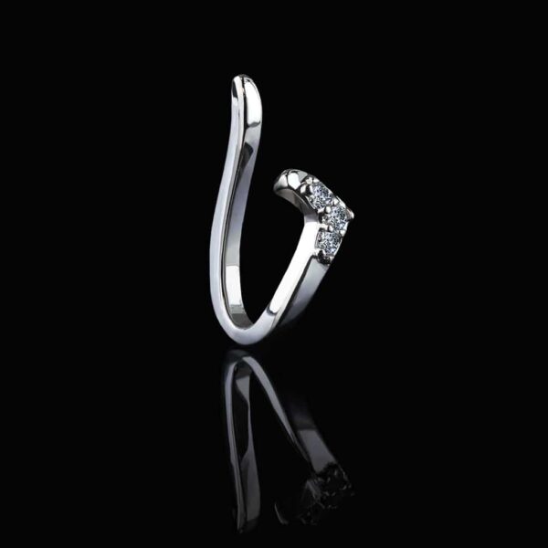 Neppe neusclip/oorclip piercing met CZ steentjes - Afbeelding 4